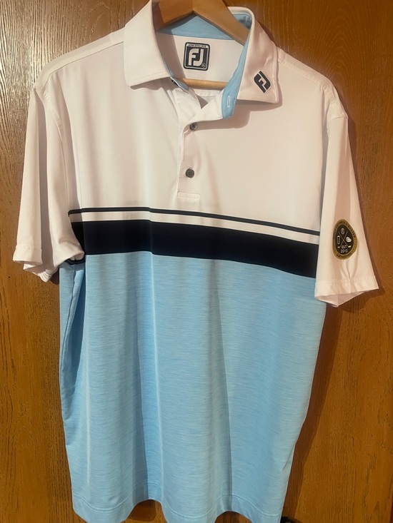 FootJoy Other - FootJoy White, Light Blue & Navy Horizontal Stripe Golf Polo